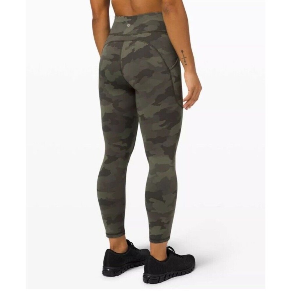 Lululemon Invigorate High-Rise Crop 23" Leggings 6 Camo Green Womens Heritage